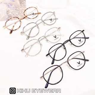 Gọng kính kim loại dáng vuông bầu có chống ánh sáng xanh thời trang Hàn Quốc Kihu Eyewear - 9227