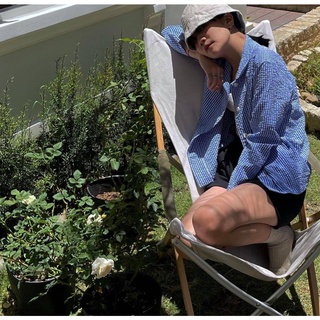 TheBlueTshirt- Áo khoác sơ mi nữ - Blue Checked Overshirt Jacket