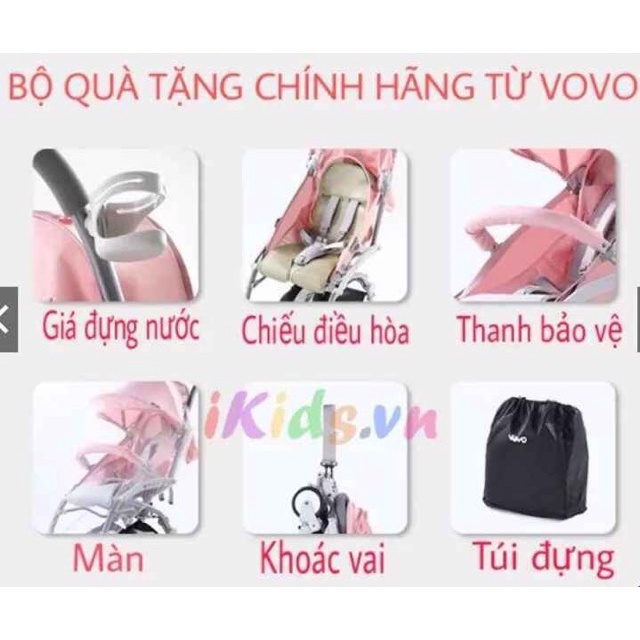 XE ĐẨY GẤP GỌN 1 CHIỀU VOVO TRAVEL - CHÍNH HÃNG BẢO HÀNH 12 THÁNG