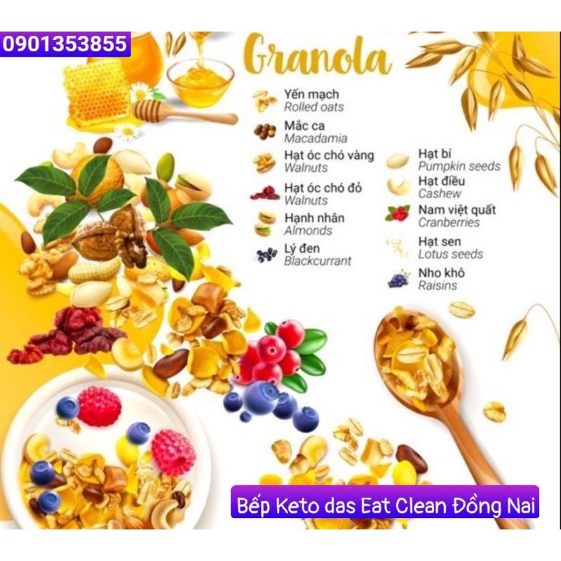 GRANOLA 12 SIÊU HẠT VÀ QUẢ -ĂN KIÊNG GIẢM CÂN HEALTHY