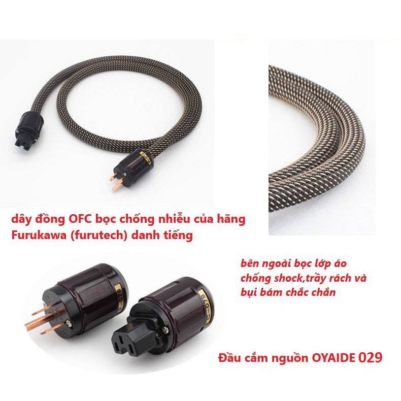 Cáp Nguồn Âm Thanh Audio Furukawa 1,5m - Hàng Chính Hãng