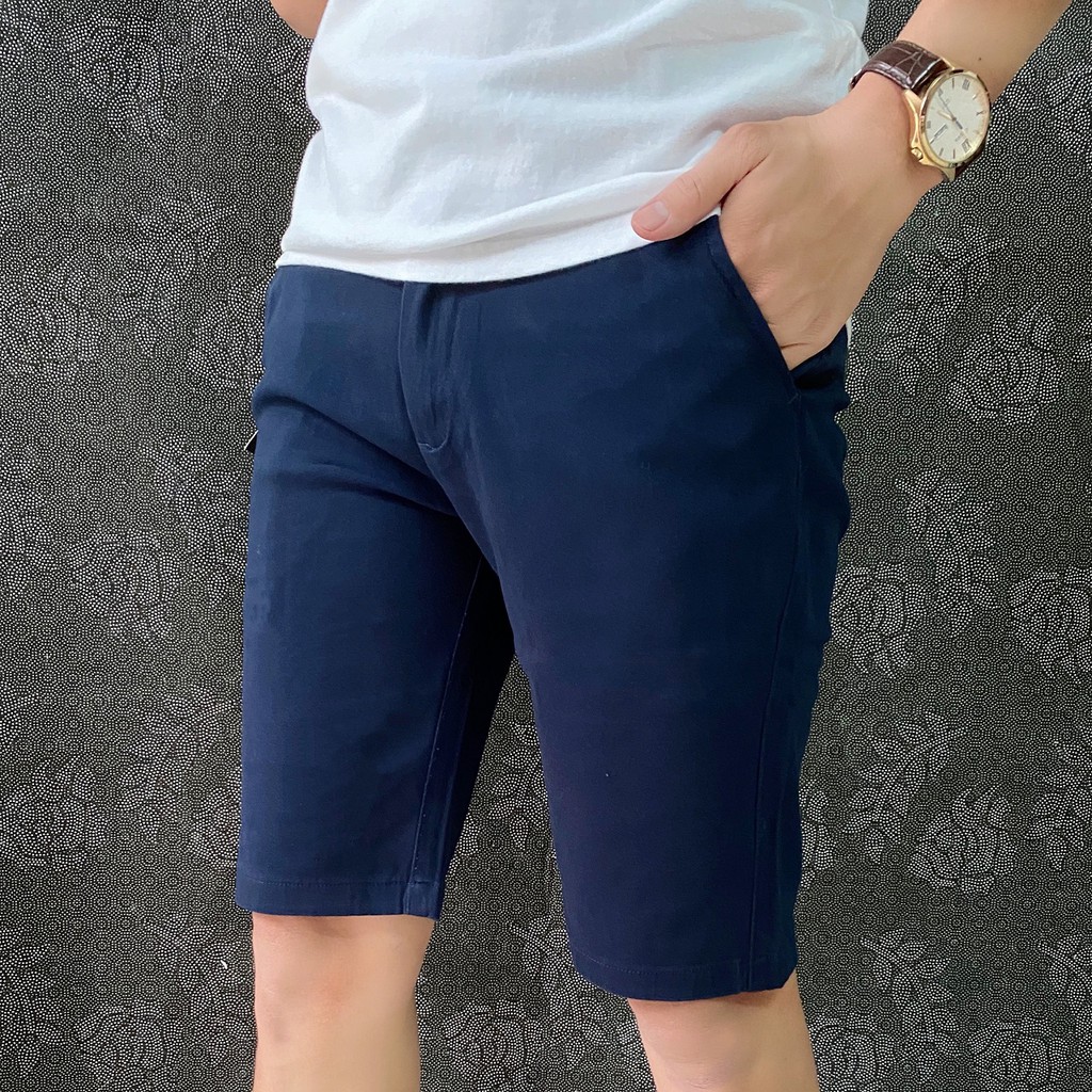 Quần short KaKi Thun Màu Xanh Đen Cao Cấp Cho Nam