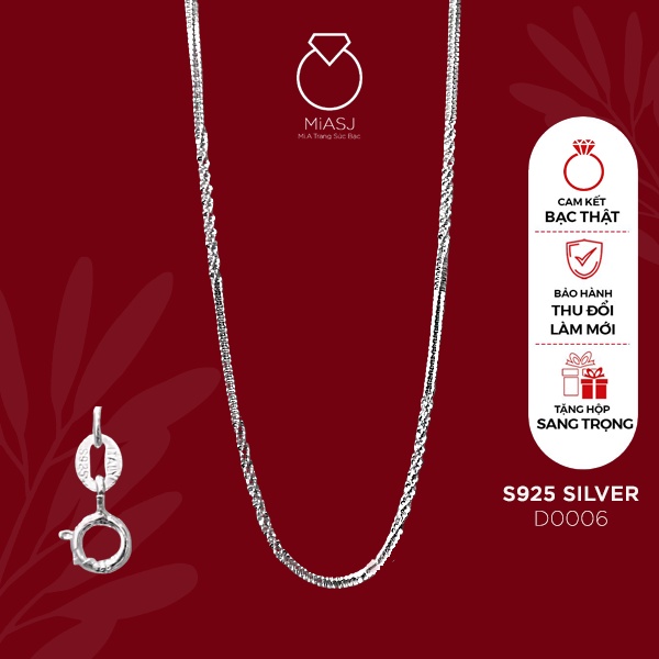 Dây chuyền nữ bạc Ý S925 MiASJ dây mì mỏng các kiểu thời trang cao cấp sang trọng | MiASJ