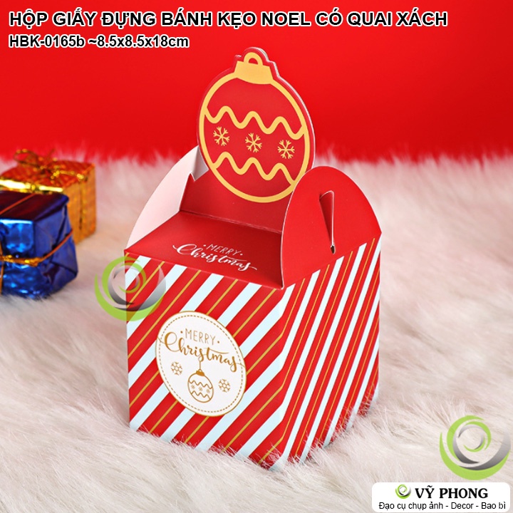 HỘP GIẤY ĐỰNG BÁNH KẸO NOEL GIÁNG SINH CÓ QUAI HỘP ĐỰNG QUÀ TẶNG CHRISTMAS HÌNH THIÊN SỨ ÔNG GIÁ NÔ EN HBK-0165