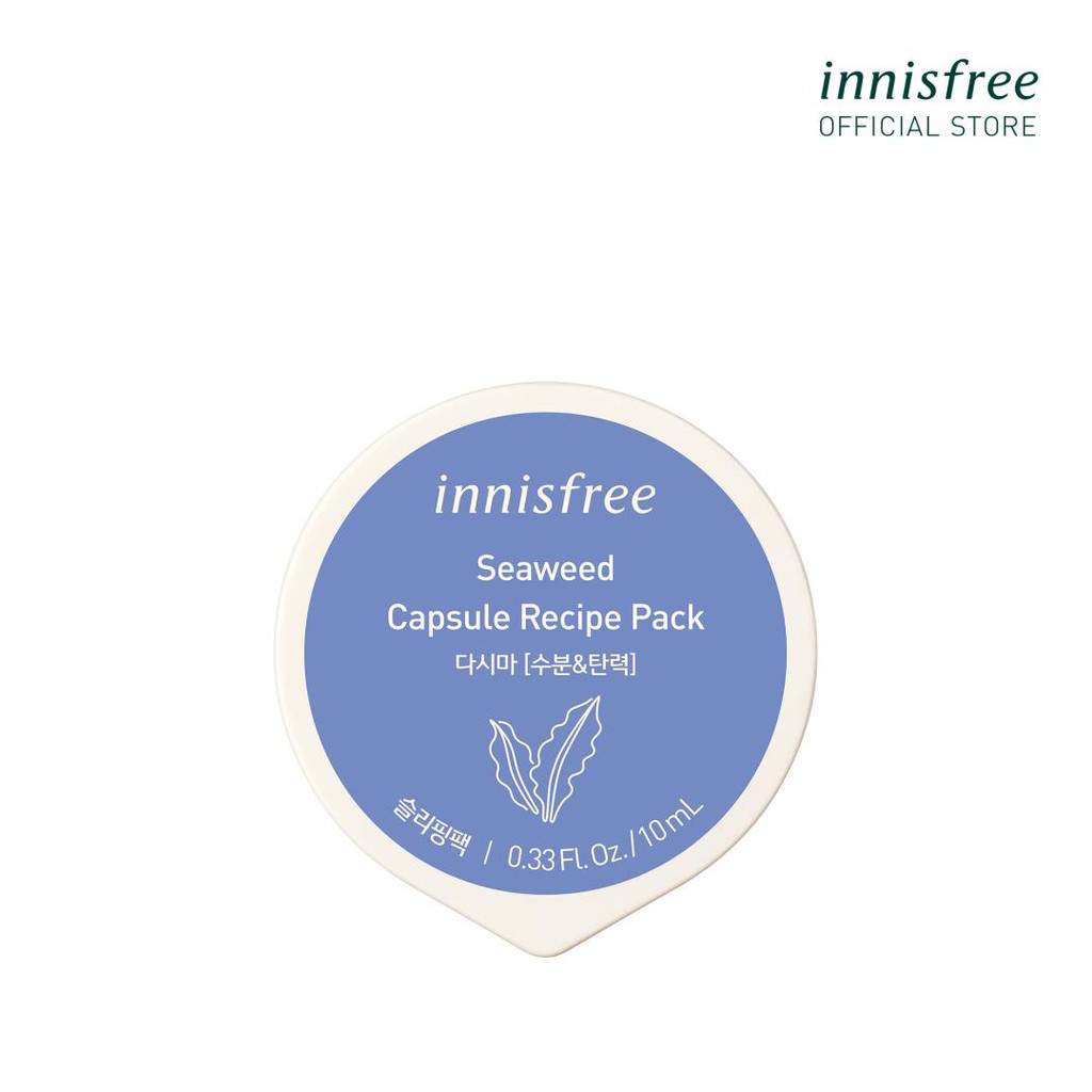 [Mã FMCGMALL -8% đơn 250K] Mặt nạ ngủ dạng hủ từ rong biển innisfree Capsule Recipe Pack Sea Weed 10ml
