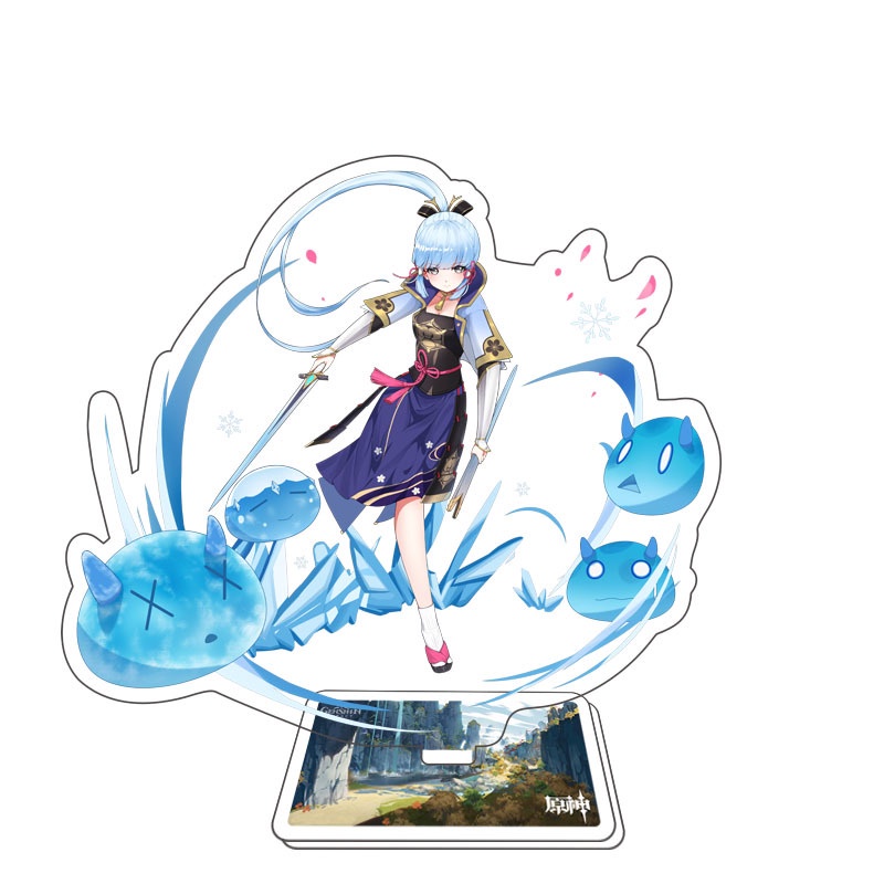 Genshin Impact Action Figure Kamisato Ayaka Kaedehara Kazuha Acrylic Table Stand Board Desktop Ornaments Collection Kids Gifts