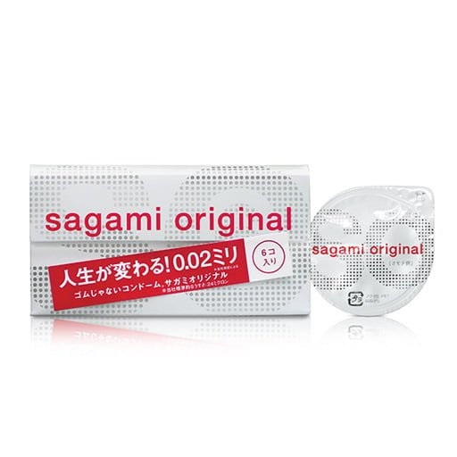 Bao cao su siêu mỏng Sagami Original 0.02 - hộp 6 bao - Nhật Bản - Chính hãng