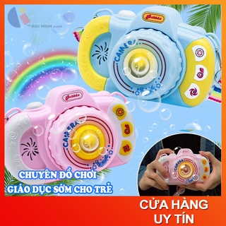 Máy ảnh thổi bong bóng phát nhạc 👑cute👑 máy ảnh thổi bóng tự động kèm xà phòng, đồ chơi ngoài trời có đèn cho bé