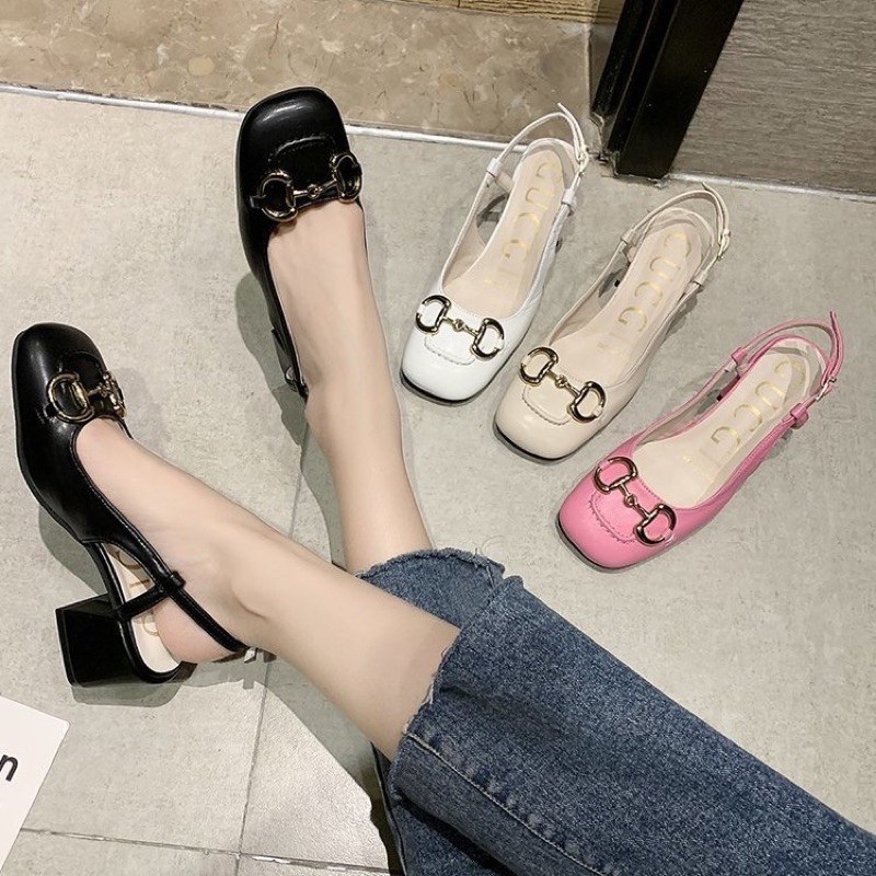 [MÉO SHOE] Giày cao gót nữ GC phối quai sau 5 phân fullbox