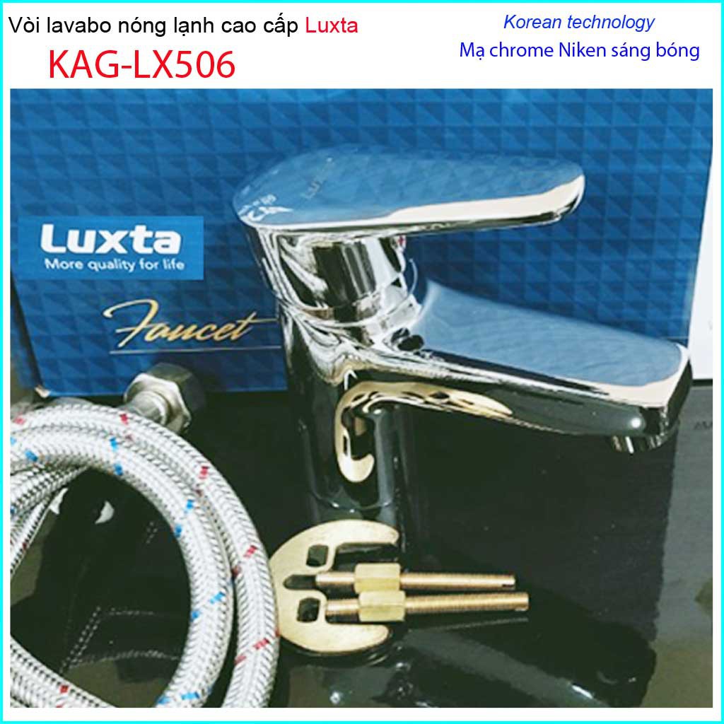 Vòi lavabo nóng lạnh Luxta KAG-LX506, vòi chậu nước mạnh thân tròn giá tốt chất lượng tuyệt vời siêu bền