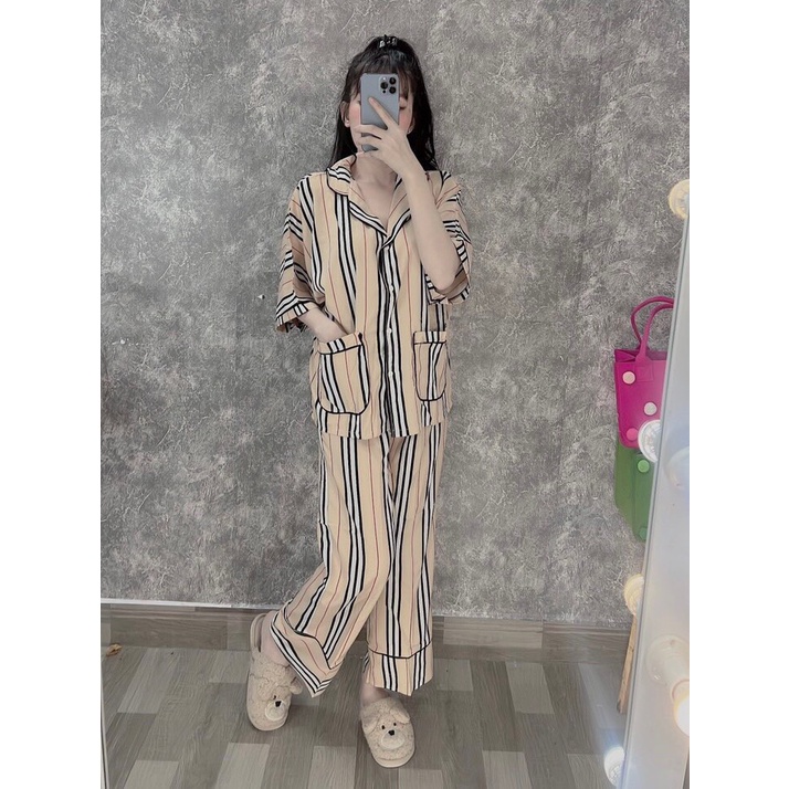 ĐỒ Ngù Pijama Quần Dài-Tay Dài-- Bộ Mặc Nhà Kate Thái Cao Cấp Hàng Loại 1 Mềm Mại, Thầm Hút Mồ Hôi 40ky-65ky