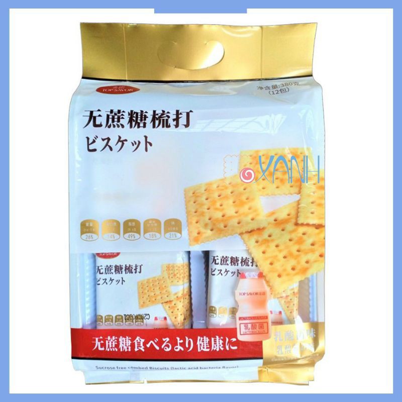 bánh ăn kiêng Soda CRACKERS TOP SAVOR gói 380g