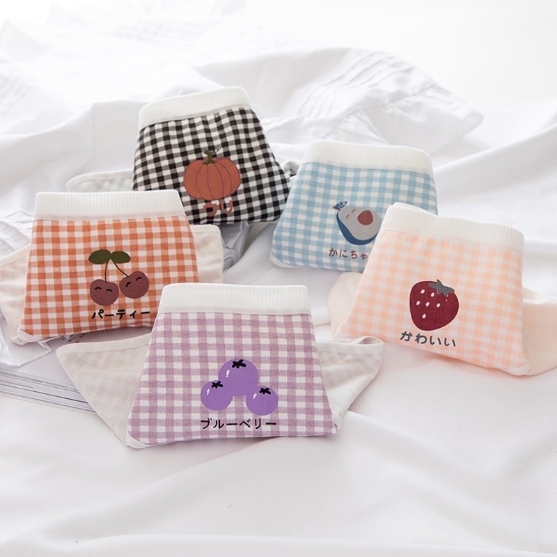 QUẦN LÓT NỮ KẺ CARO CHẤT COTTON NHIỀU MÀU MÃ 555