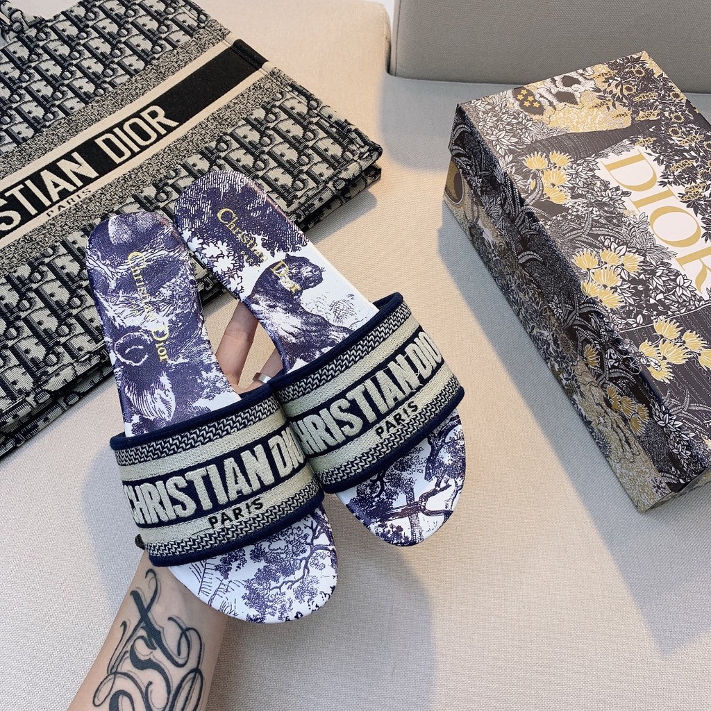 No Box-Xăng đan Cotton Thêu DWAY Cho Nữ