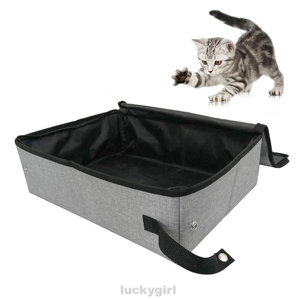 Outdoor Camping Pet Accessories Easy Clean Portable Traveling Waterproof Folding With Cover Oxford Cloth Cat Litter Box
