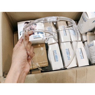 (SALE 65%) Mắt kính bảo hộ FACE SHIELD chống giọt bắn, chống bụi che hết khuôn mặt bảo vệ mắt toàn diện tròng trong suốt