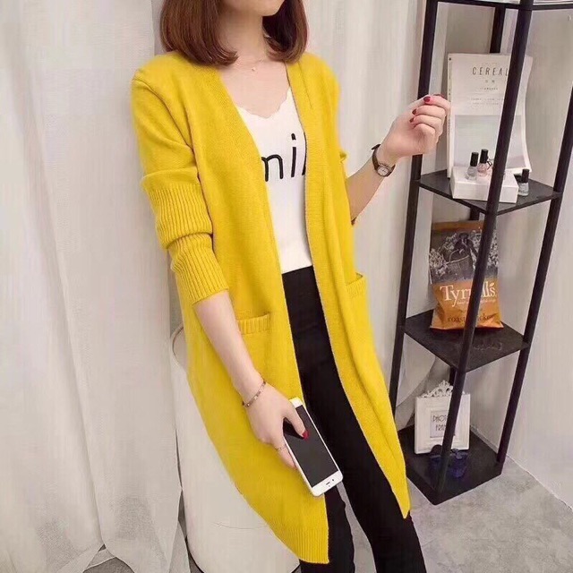 Áo Cadigan dáng dài loại 1, chất siêu dày mịn như nhung(free ship) | BigBuy360 - bigbuy360.vn