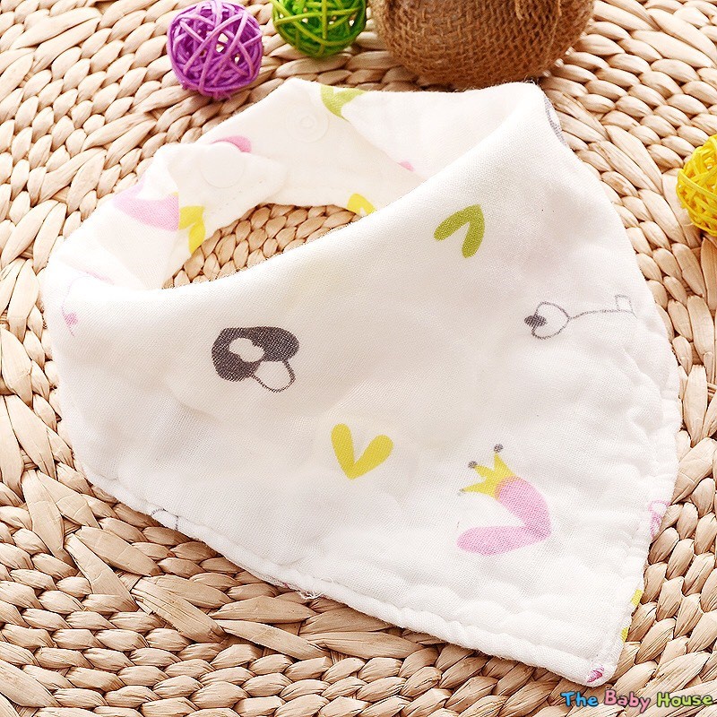 Khăn Quàng Cổ Cho Bé  𝐅𝐑𝐄𝐄𝐒𝐇𝐈𝐏 Khăn Yếm 6 Lớp Sợi Tre Họa Tiết Xinh Xắn Cho Bé