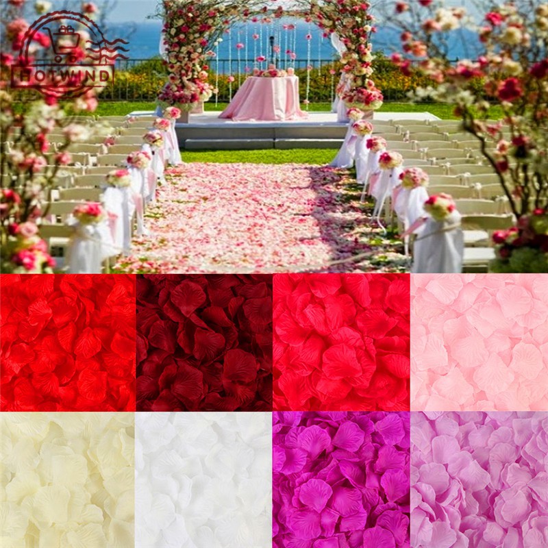 500 Cánh hoa hồng nhân tạo 5 * 5cm trang trí tiệc cưới