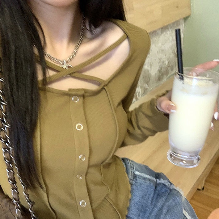 Áo dệt kim mỏng tay dài đa phong cách mùa thu sành điệu cho nữ