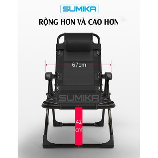 Ghế xếp thư giãn ✔️Sumika 168✔️ (có ngã thành giường, tải trọng 300kg)