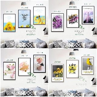 Khung tranh canvas hình hoa hiện đại cỡ 30x45 ( tranh kèm khung y hình ), Giá bán 1 tranh