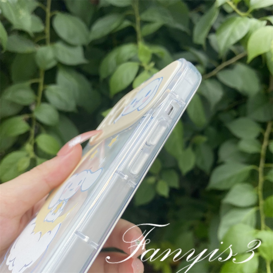 Ốp Điện Thoại TPU Mềm Trong Suốt Có Gương Trang Điểm Hình Cún Yugui Cho IPhone 14 13 12 11 Pro Max X XR Xs Max 8 7 Plus