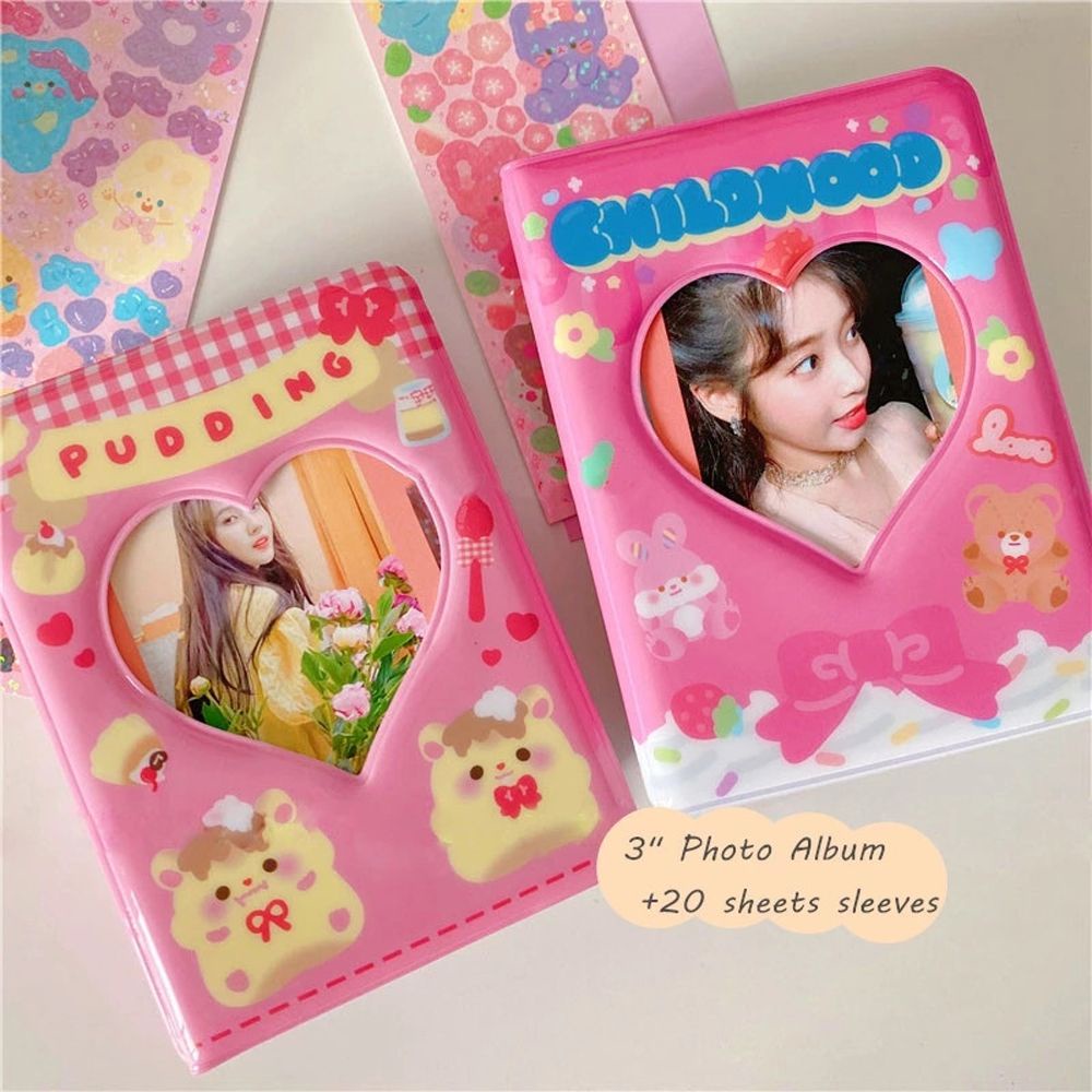 Giá đỡ ảnh/thẻ ID/thẻ ID hình gấu Kpop đáng yêu 3 inch