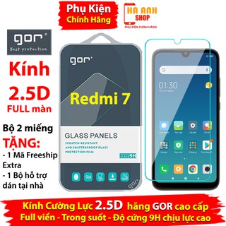 Bộ 2 Kính Cường Lực Xiaomi Redmi 7 Full màn chuẩn 9H hãng GOR cao cấp(tặng mã Freeship Extra toàn quốc)