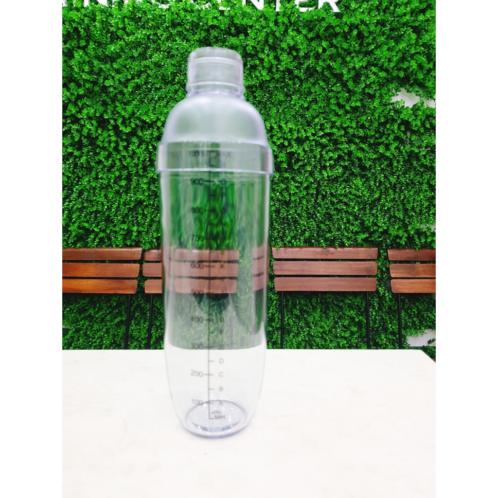Bình lắc Nhựa Vạch Đen 350ml 530ml 700ml 1000ml