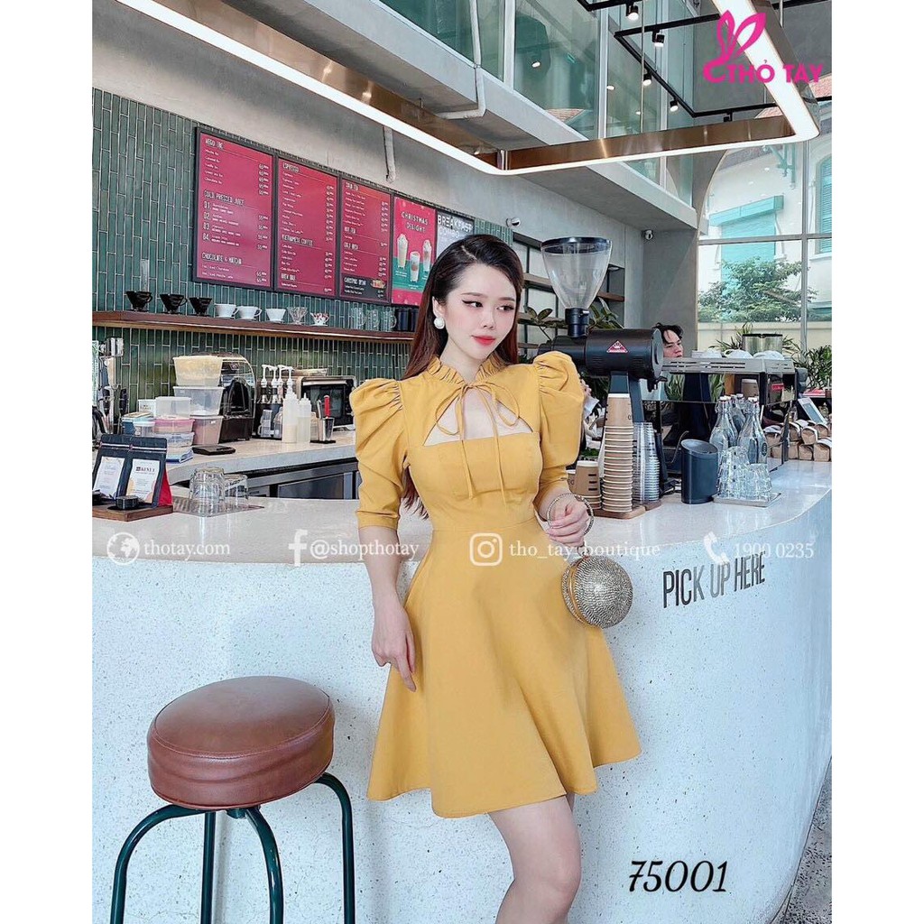 ĐẦM XÒE DỰ TIỆC THẮT NƠ CỔ BÈO DỄ THƯƠNG-D17
