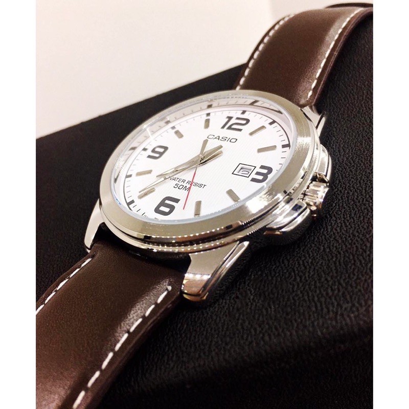 Đồng hồ nam dây da Casio chính hãng Anh Khuê MTP-1314L-7AVDF