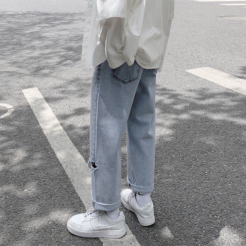 Bagyy jean ống rộng cắt 2 bên siêu hót