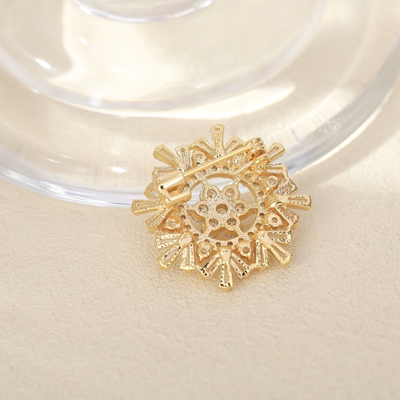 [Jiudolan] Trâm Cài Áo Hình Bông Tuyết Đính Đá Zircon Cao Cấp Thời Trang Hàn Quốc Dành Cho Bạn