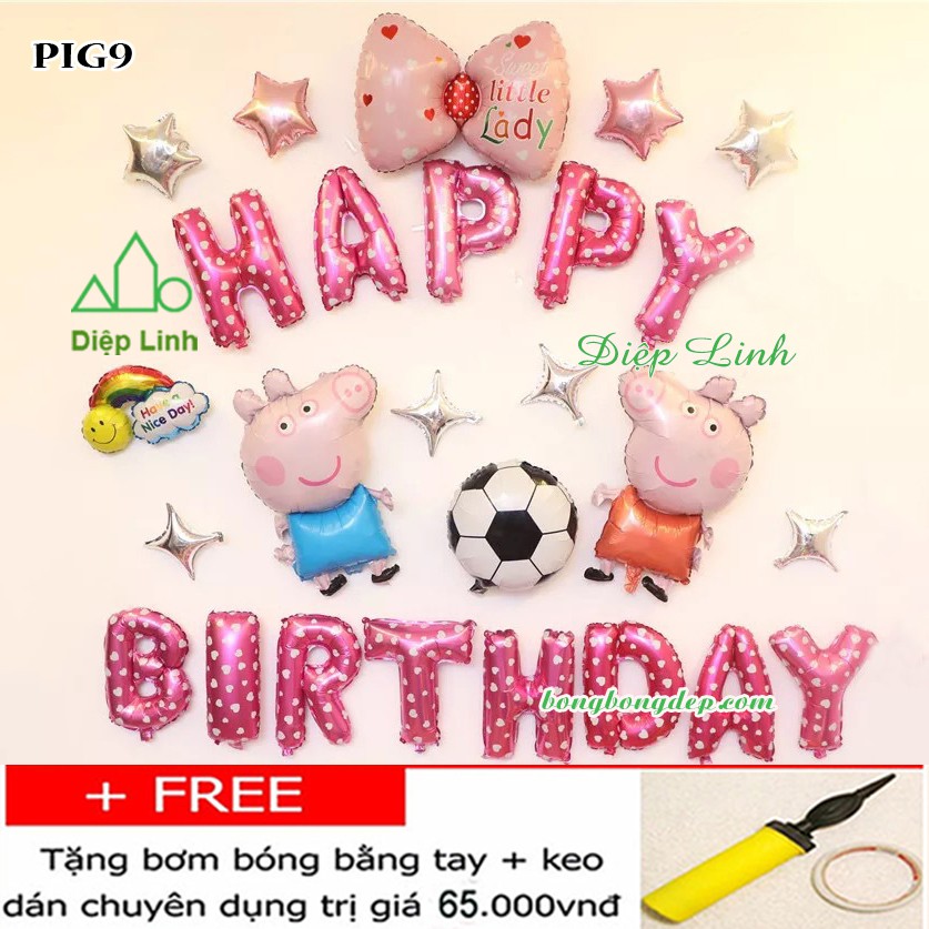 Sét bóng trang trí sinh nhât mẫu heo