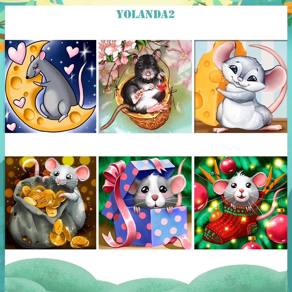 Toàn Bộ Bộ Tranh Đính Đá 5D DIY Hình Chú Chuột Hoạt Hình