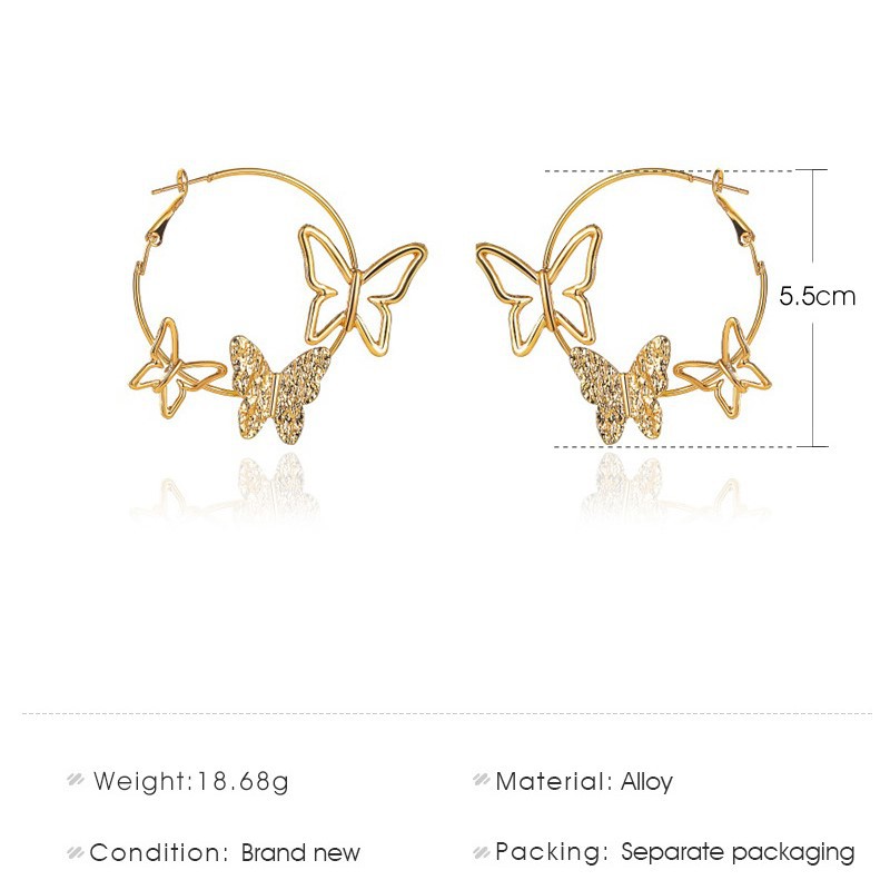 Đôi Khuyên Tai Hình Con Bướm Thiết Kế Duyên Dáng Dành Cho Bạn Gái