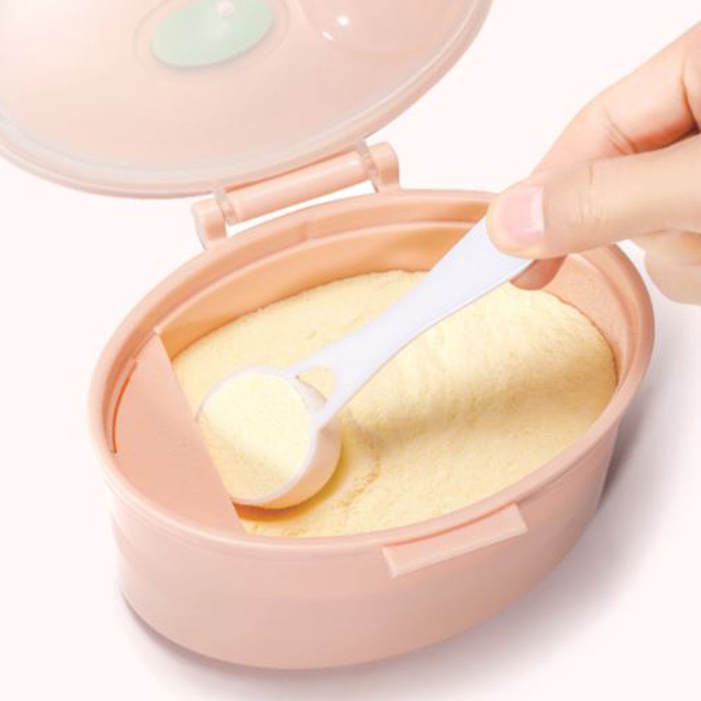 Hộp đựng sữa bột mang đi chơi, du lịch, hộp chia sữa có dây đeo tiện lợi đựng được 400gr sữa bột