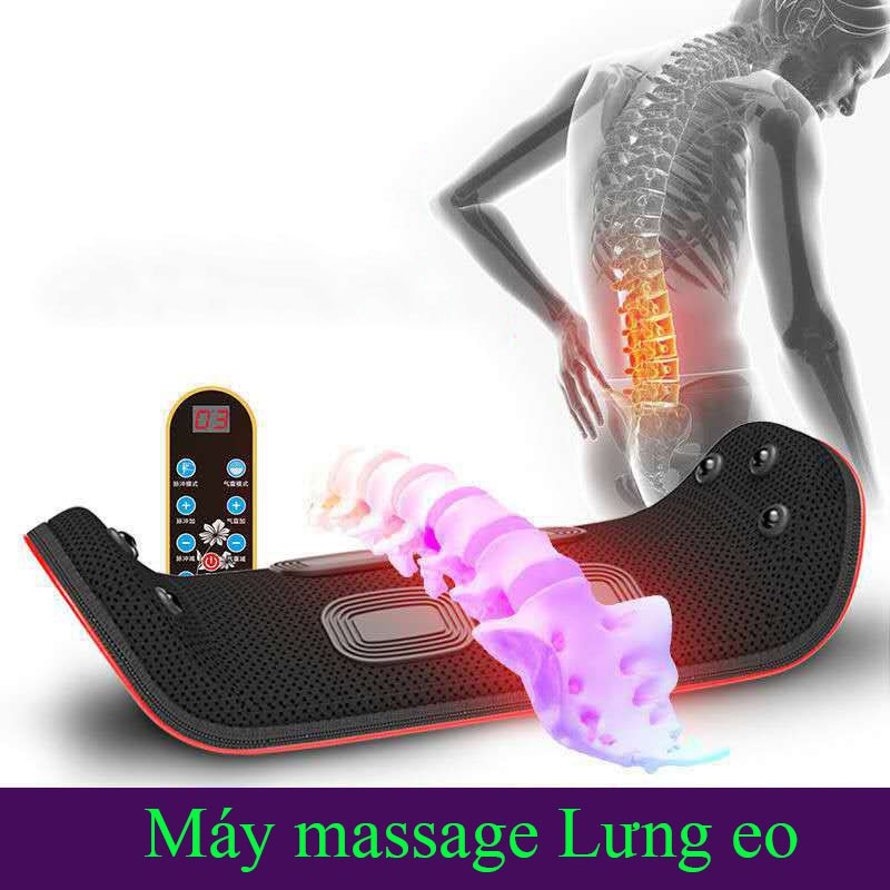 Máy Massage Lưng Eo - Máy Mát Xa Lưng - Hỗ Trợ Cột Sống, Thoát Vị Đĩa Đệm, Massage Nhiệt Độ Khí động
