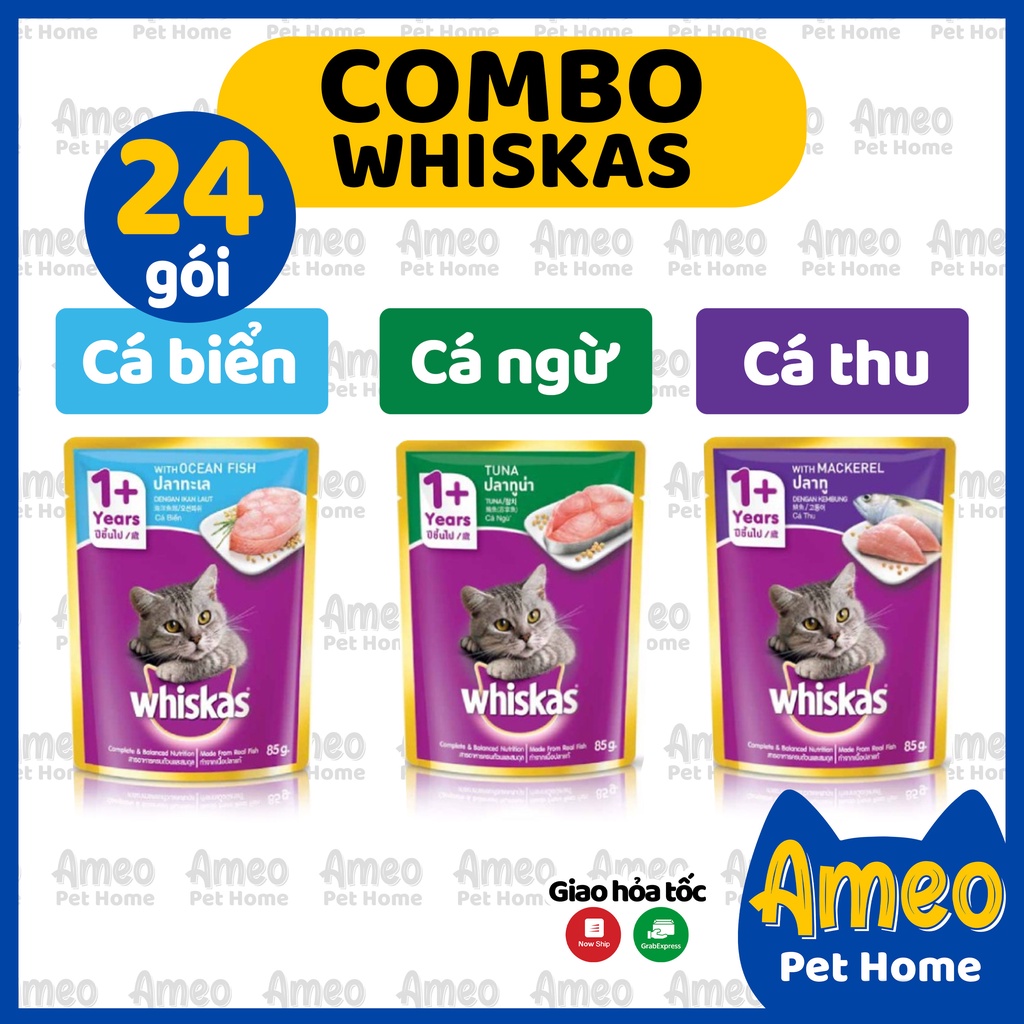 Combo Tiết Kiệm 13 gói - Combo Pate Mix Vị (Whiskas, 5plus, Meowcat, Ciao, AATAS) - Ameo Pet Home