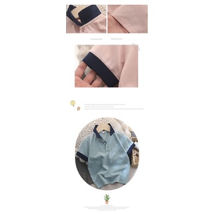 Áo polo Tay Ngắn Vải Cotton Phối Lưới Thời Trang Mùa Hè Cho Bé Trai