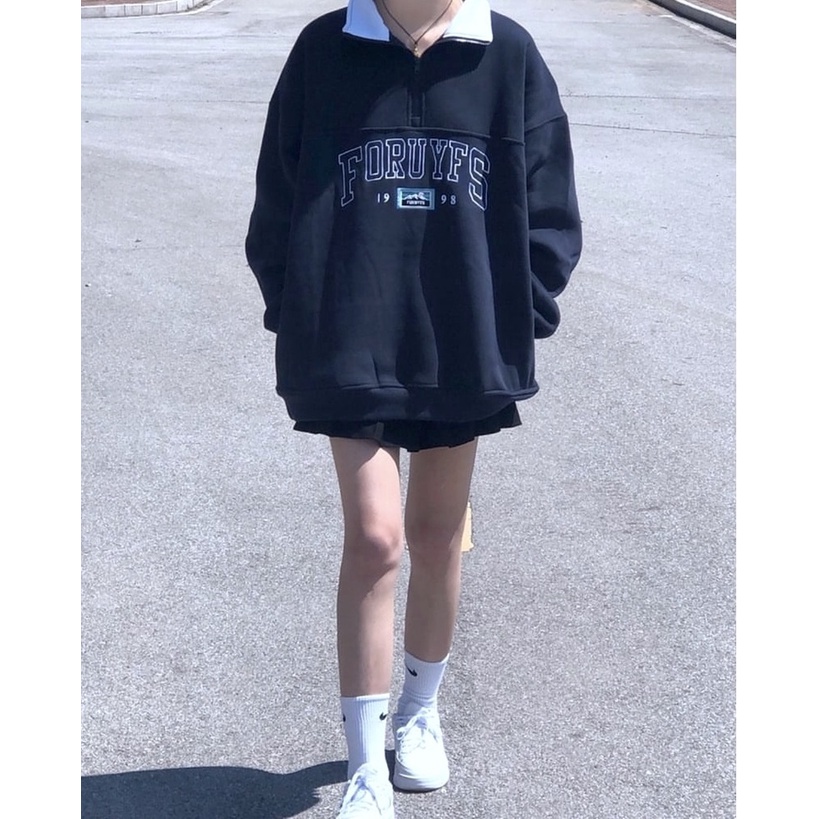 Áo nỉ Zip cao cổ dài tay Áo nỉ sweater FORUYS  form rộng hot trend - GEN_ZOO | BigBuy360 - bigbuy360.vn