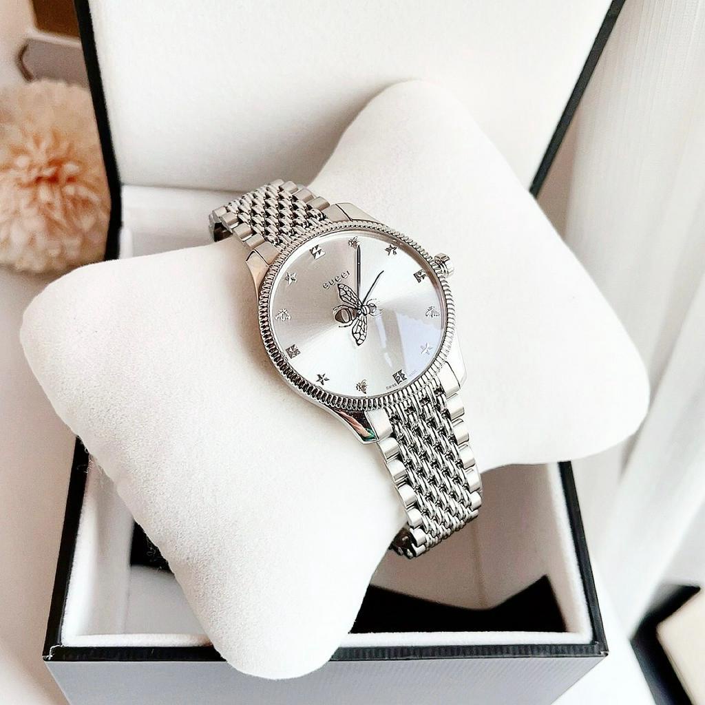 Đồng hồ nữ Guci G-Timeless Quartz Silver Dial Ladies Watch YA1264153, full box, Luxury diamond watch