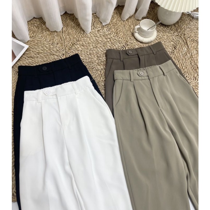 Quần baggy vải trơn chun sau hàng QCL1