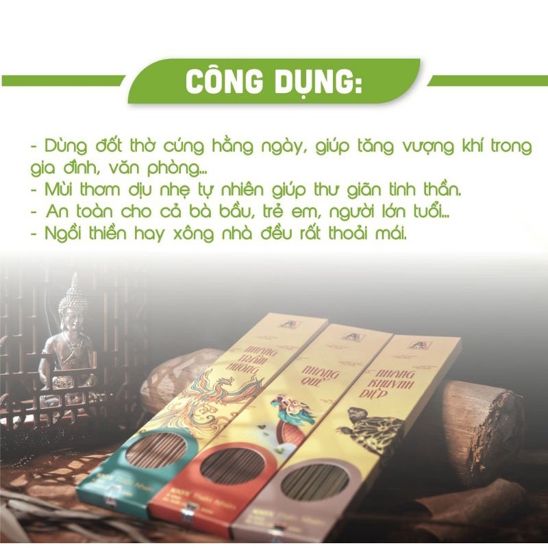 Nhang không hóa chất thảo mộc An An hương trầm hương, hộp ~100 cây