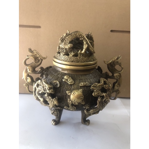 lư đồng xông trầm - Lư ngũ Long -5 rồng
