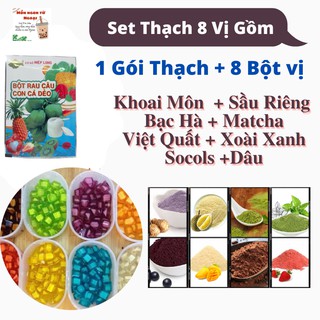 💥BAO RE💥Set 8 Vị  Thạch Rau Câu  - 2 KG Thành Phẩm - Matcha, Khoai Môn, Socola, Dâu, Bạc Hà, Sầu Riêng, Việt Quất...
