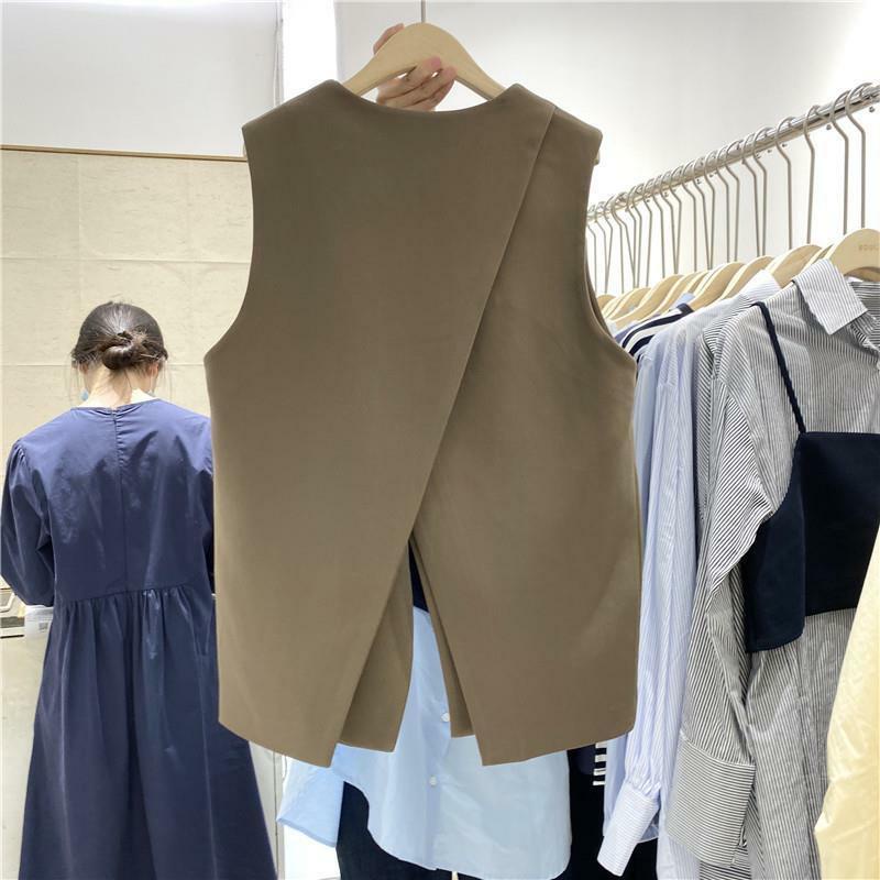 Áo Vest Không Tay Cổ Chữ V Thời Trang Hàn Quốc Cho Nữ