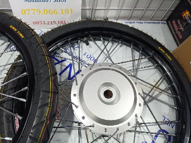 BÁNH CĂM VISION MIO LUVIAS CLICK NOVO VARIO AIRBLADE ĐÙM SƠN BẠC FULL VỎ RUỘT NIỀNG NHÔM THÁI TẶNG KÈM ĐĨA ỐC KIỂU