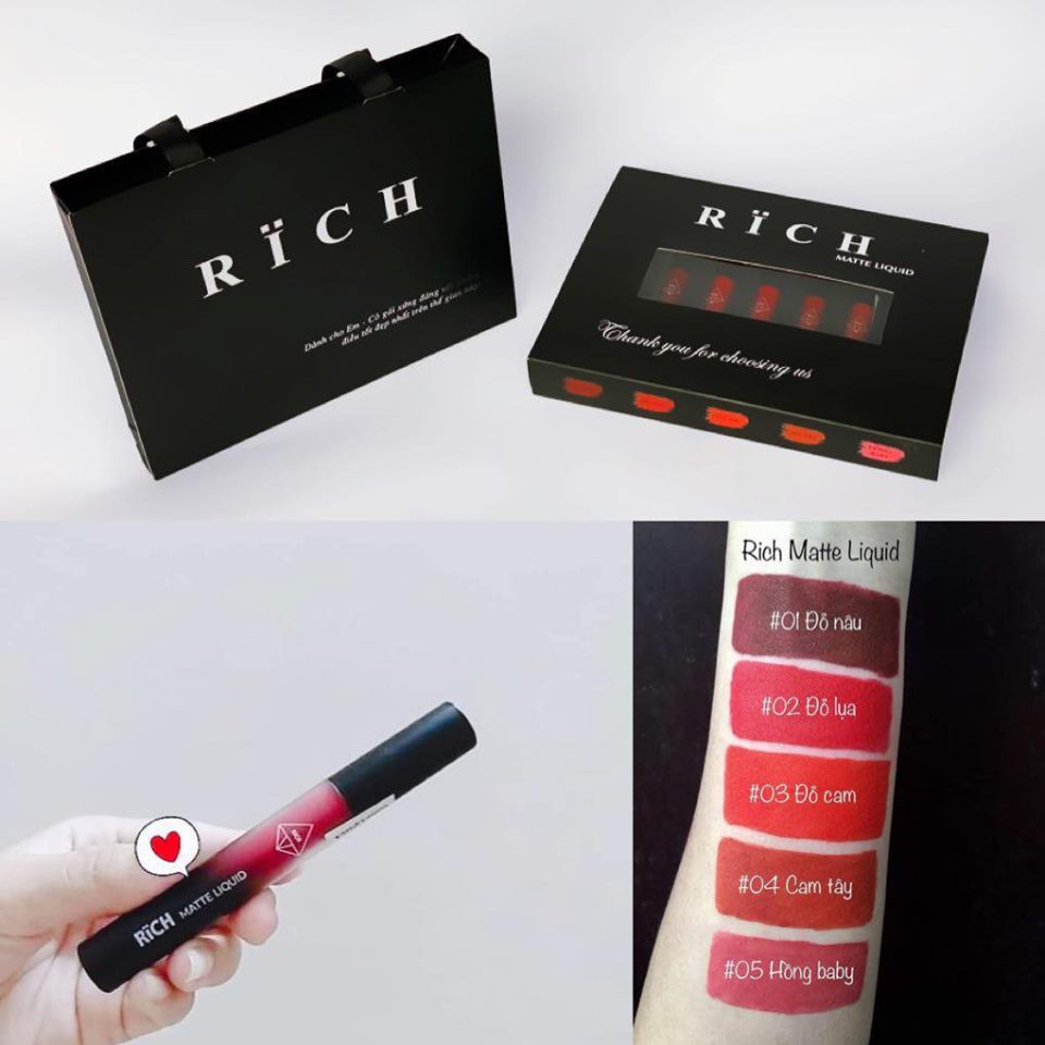 SET SON KEM 5 THOI RICH MATTELIQUID SỊN SÒ | BigBuy360 - bigbuy360.vn